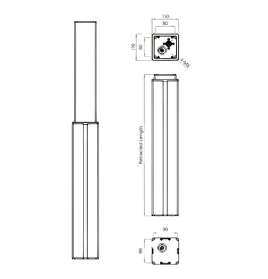 Adjustable Electric Operation Table Lifting Columns DC Telescopic Pillar Actuators