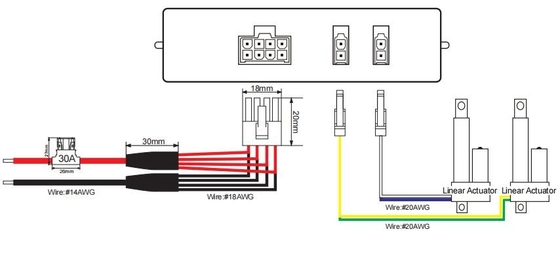 Double Actuators Controller Wireless Remote Parallel Control 12V DC 30A CE