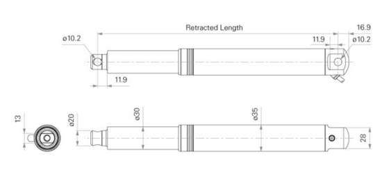 1500N Thrust 600mm Electric Linear Actuators DC Motor Waterproof IP66