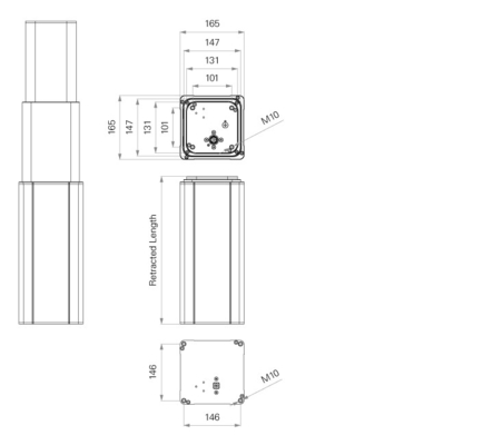 DC Motor Telescopic Electric Actuator 6000N 26mm/s Healthcare Industry