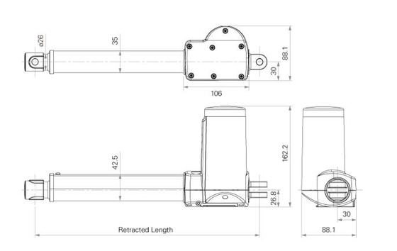 High Force Electric Actuators IP66 Hall Effect Synchronized Control System
