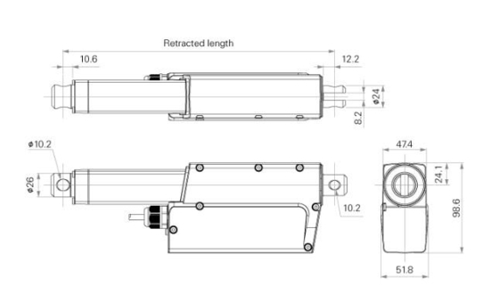 12V 4000N Industrial Actuator Heavy-Duty Electric Linear Motor IP69K