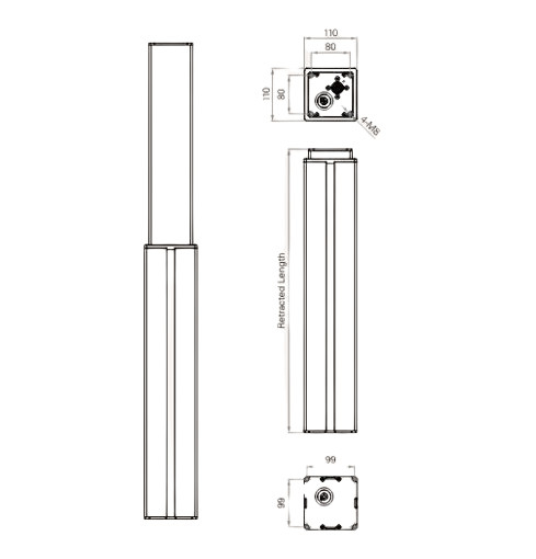 Adjustable Electric Operation Table Lifting Columns DC Telescopic Pillar Actuators