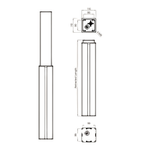 Adjustable Electric Operation Table Lifting Columns DC Telescopic Pillar Actuators