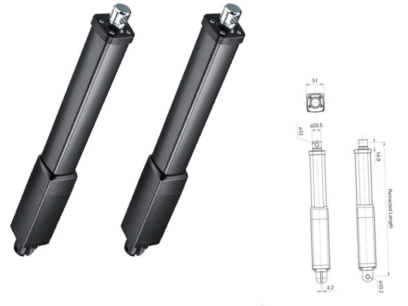 12V/24V DC Linear Inline Actuators Stroke 20~1000mm For Wheelchairs Recline Sofa