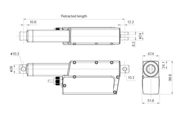 12V 4000N Industrial Actuator Heavy-Duty Electric Linear Motor IP69K